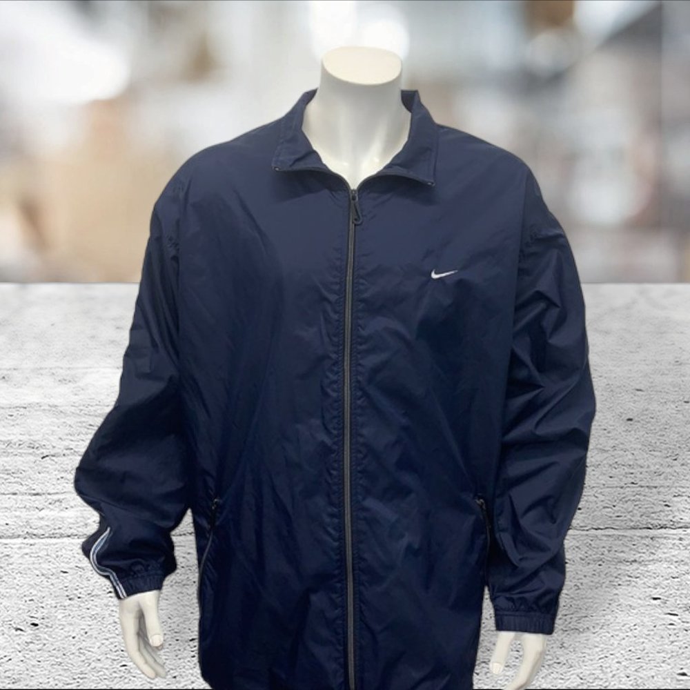 Nike Golf Track Outdoors Windbreaker Blue Full Zip Vented Windbreaker Jacket XXL